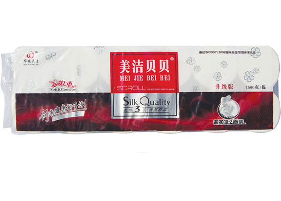 美潔貝貝紅超柔無(wú)芯12卷1500g