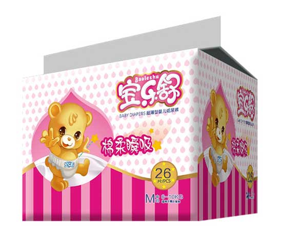 寶樂(lè)舒棉柔瞬吸超薄紙尿褲小包M碼
