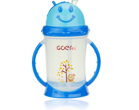 果兒雙色手柄吸管杯藍(lán)色