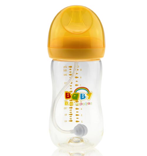 欣苗新升級蘑菇頭PA奶瓶270ml橘色