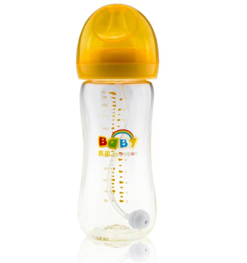 欣苗新升級(jí)蘑菇頭PA奶瓶330ml橘色