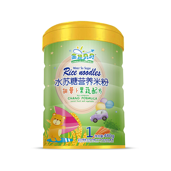 金頂貝貝胡蘿卜果蔬配方水蘇糖營(yíng)養(yǎng)米粉聽裝