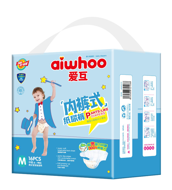 愛互內褲式紙尿褲M16片