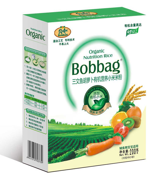 貝兜三文魚胡蘿卜有機(jī)營養(yǎng)小米米粉