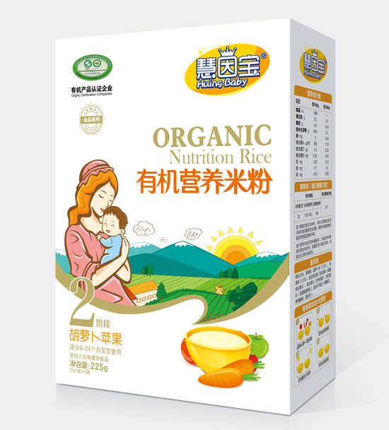 慧因?qū)毢}卜蘋果2段盒裝有機(jī)營養(yǎng)米粉