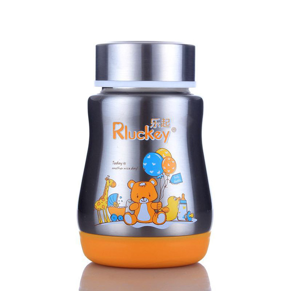 樂起不銹鋼保溫奶瓶 黃色無柄