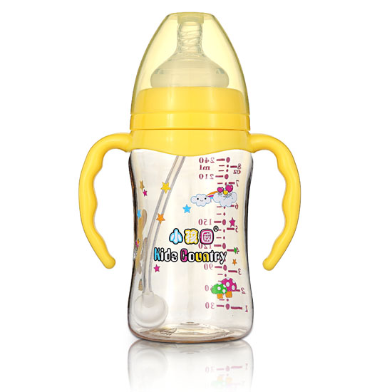 小孩國寬口直身自動(dòng)PPSU安全奶瓶240ML黃色