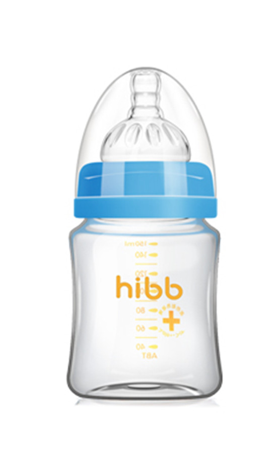 浩一貝貝寬口玻璃奶瓶藍色150ml