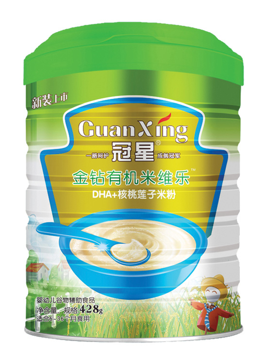 冠星DHA+核桃蓮子金鉆有機米維樂428克聽裝