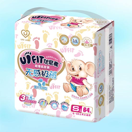 優(yōu)尼弗無感極薄嬰兒紙尿褲S碼64入