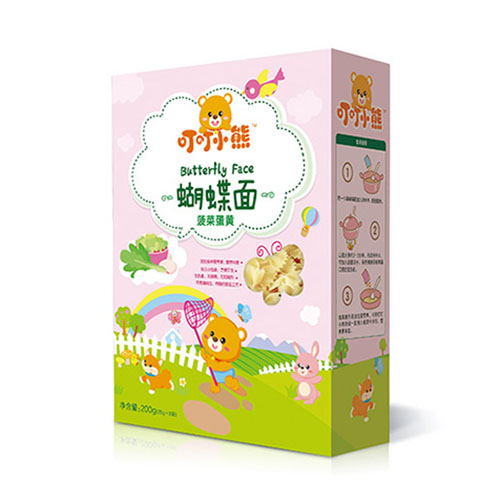 叮叮小熊蝴蝶面-菠菜蛋黃