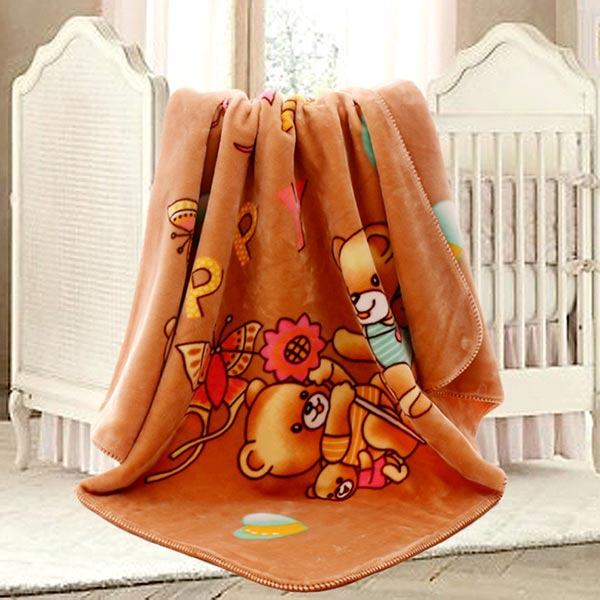 亞奧超柔云毯歡樂(lè)熊褐色
