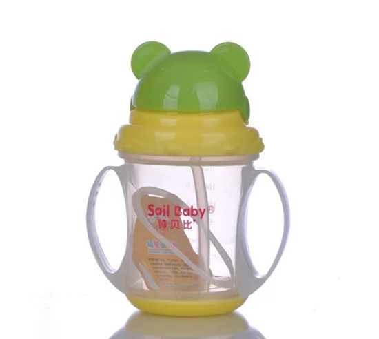 帥貝比嬰兒小熊吸管訓(xùn)練杯