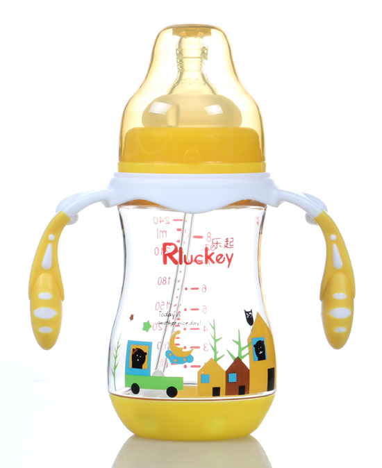 樂起弧形有耳PPSU奶瓶黃色