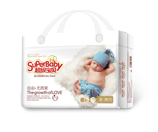 超級(jí)寶貝自由無拘束紙尿褲S碼36片