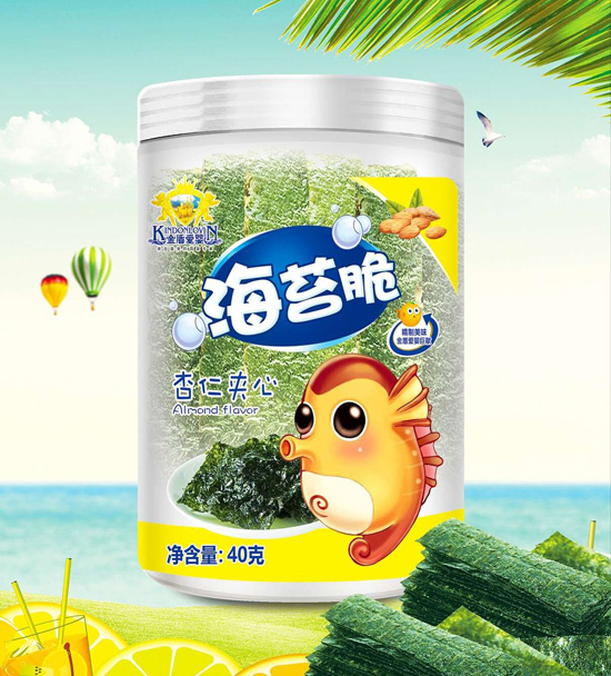金盾愛(ài)嬰杏仁夾心海苔脆桶裝