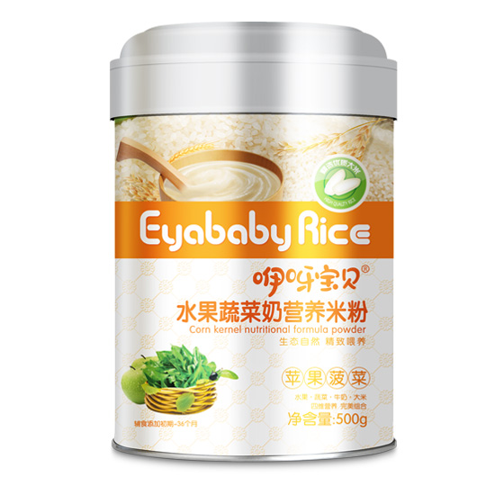 咿呀寶貝水果蔬菜營養(yǎng)米粉聽裝(蘋果菠菜)