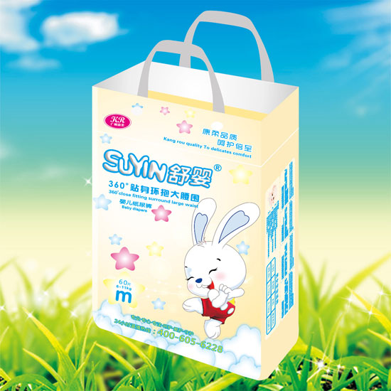 舒嬰360°貼身環(huán)抱大腰圍嬰兒紙尿褲M碼60片