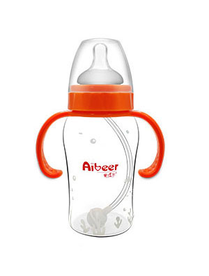 愛貝爾硅膠寬口徑防脹氣自動大奶瓶240ML