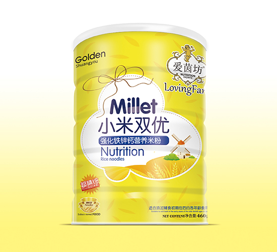 愛(ài)茵坊強(qiáng)化鐵鋅鈣營(yíng)養(yǎng)小米雙優(yōu)米粉聽(tīng)裝