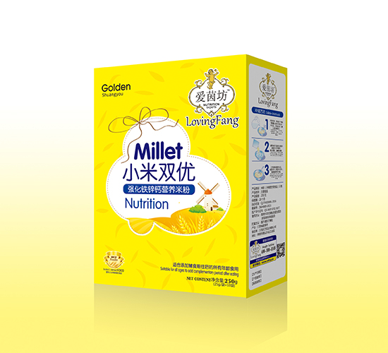 愛(ài)茵坊強(qiáng)化鐵鋅鈣營(yíng)養(yǎng)小米雙優(yōu)米粉盒裝
