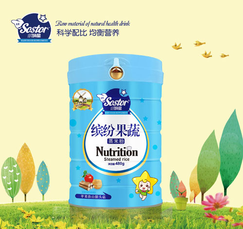 小萌星繽紛果蔬蒸米粉蘋(píng)果淮山猴頭菇