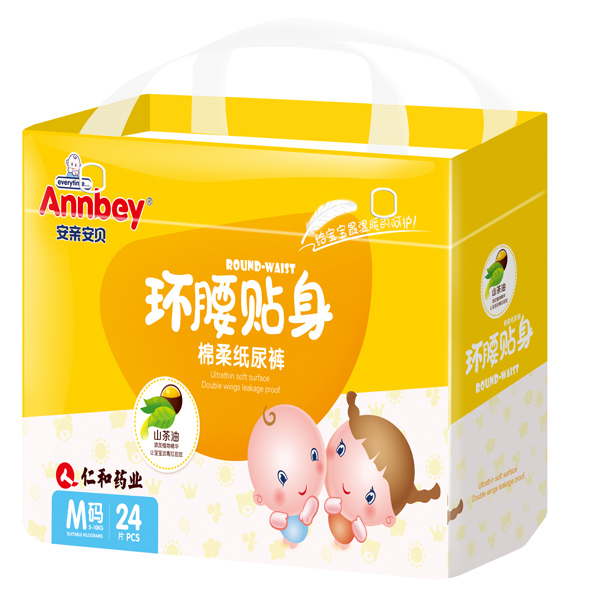安親安貝環(huán)腰貼身棉柔紙尿褲M碼24片
