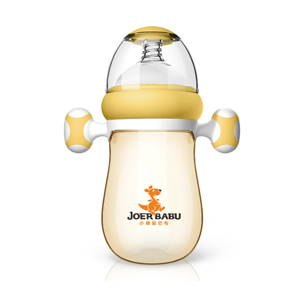 小袋鼠巴布自動(dòng)按摩手柄PPSU奶瓶BP-892黃色