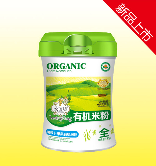 愛茵坊胡蘿卜蘋果有機米粉(腰型罐裝)