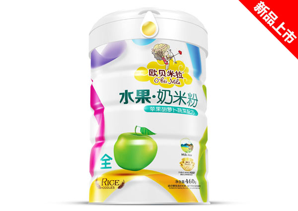 歐貝米拉水果奶米粉鐵聽(tīng)-蘋(píng)果胡蘿卜蔬菜配方