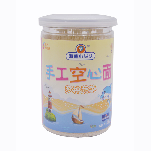 海底小縱隊(duì)多種蔬菜空心面罐裝