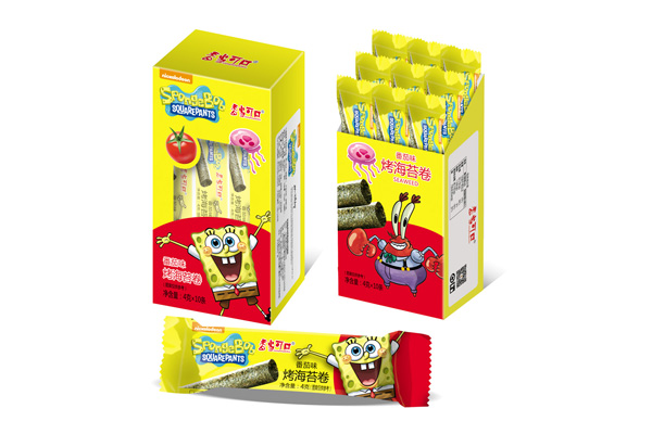 香當(dāng)可口海綿寶寶系列-番茄味烤海苔卷盒裝
