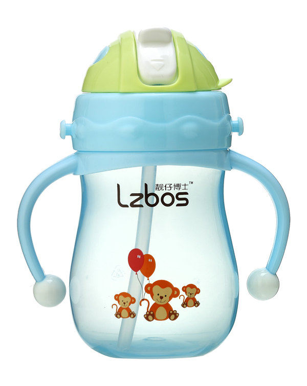 靚仔博士PP炫彩防噴背帶水壺 藍(lán)色