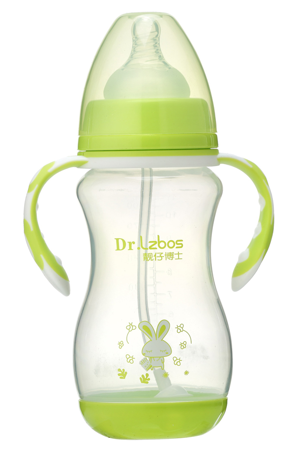 靚仔博士PP寬口徑自動奶瓶240ML綠色