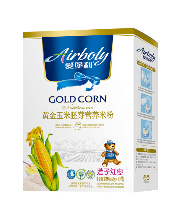 愛堡利黃金玉米胚芽營(yíng)養(yǎng)米粉-蓮子紅棗盒裝