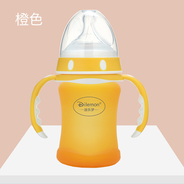 迪樂(lè)夢(mèng)高鵬硅玻璃奶瓶5045橙色