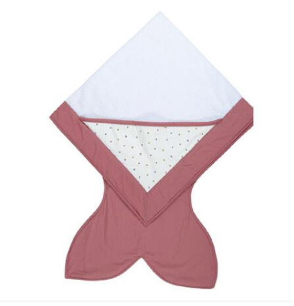 西班牙baby bites嬰兒純棉斗篷帶帽浴巾 粉紅