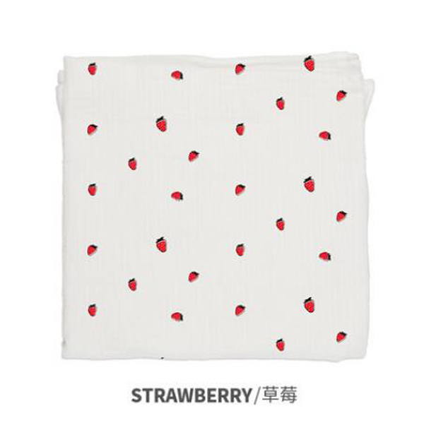 西班牙baby bites嬰兒Muslin多用途純棉襁褓包巾 草莓