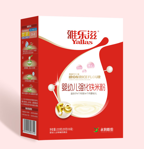 雅樂(lè)滋嬰幼兒強(qiáng)化鐵米粉盒裝