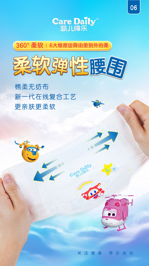 凱兒得360°柔軟超級飛俠紙尿褲7