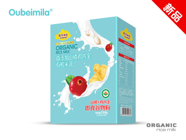 歐貝米拉真添加果粒有機(jī)米乳 山楂+雞內(nèi)金 盒裝