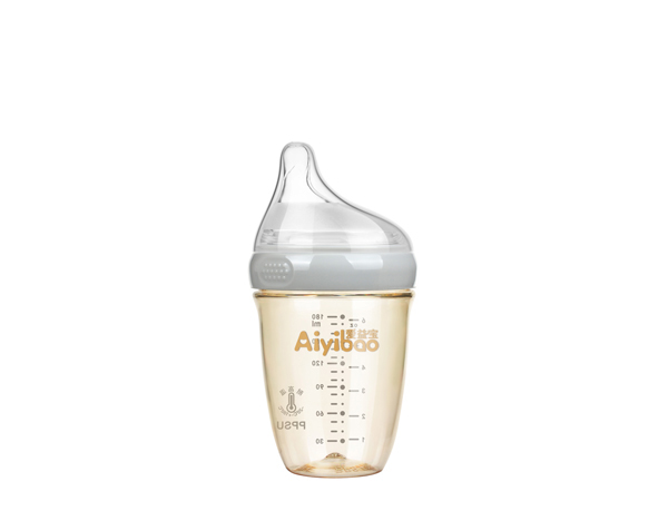 愛益寶180ML智能防脹氣偏心PPSU奶瓶-灰色