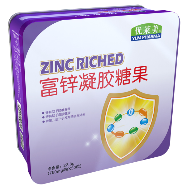 優(yōu)萊美富鋅凝膠糖果 鐵盒裝