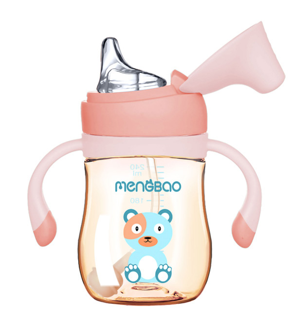 盟寶新款PPSU鴨嘴杯 粉色