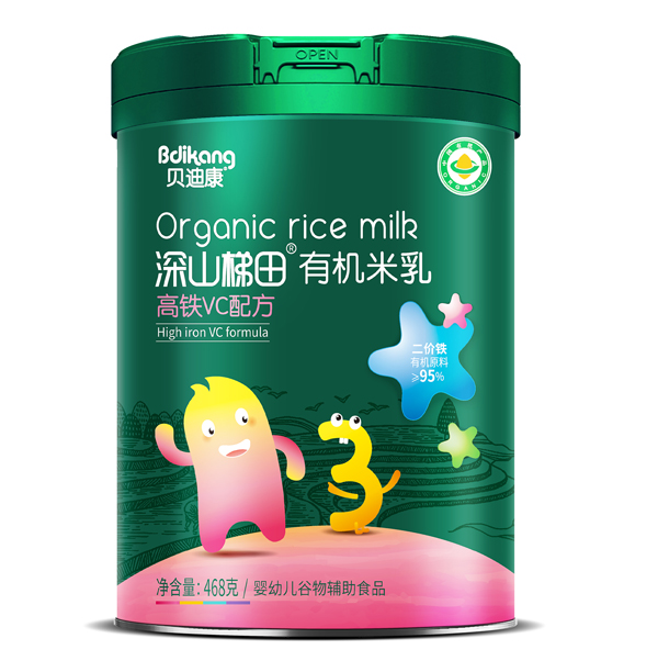 貝迪康深山梯田有機(jī)米乳 高鐵VC配方 聽(tīng)裝