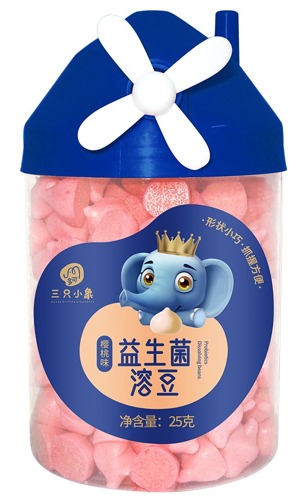 多可三只小象益生菌溶豆 櫻桃味