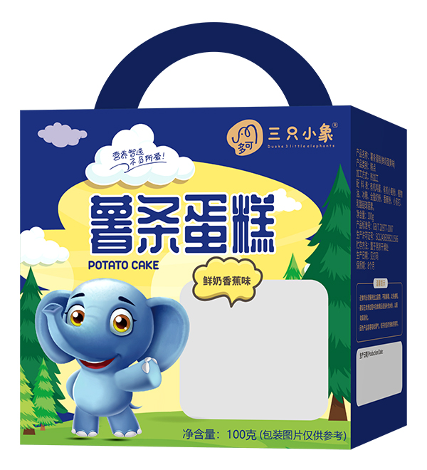 多可三只小象薯條蛋糕 鮮奶香蕉味