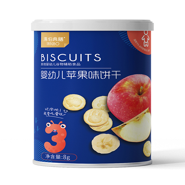 湯伯典膳嬰幼兒蘋果味餅干罐裝8g