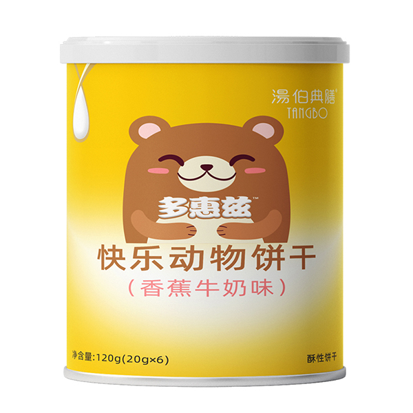 湯伯典膳快樂動(dòng)物餅干(香蕉牛奶味)罐裝120g