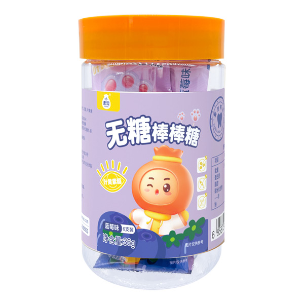 禾兜無糖棒棒糖藍莓味瓶裝36g